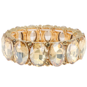 GOLD STRETCH BRACELET TOPAZ STONES ( 1395 GCP )