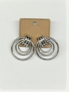 SILVER RING EARRINGS ( 2060 RHCL )