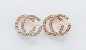 GOLD CG CLEAR STONES EARRINGS ( 5095 )