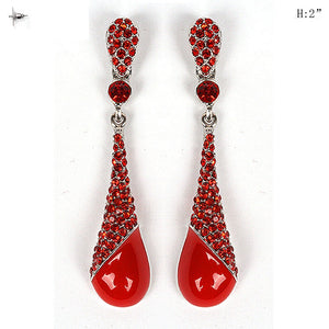 SILVER RED EARRINGS ( 782 RED )