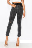 BLACK PANTS CLEAR STONES 4XL ( 0261 BK X4 )