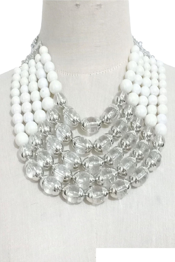 SILVER PEARL NECKLACE SET