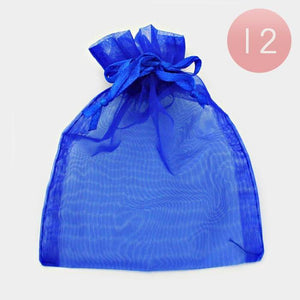 3" x 3.5" ROYAL BLUE Organza Gift Bag 12 Pieces S ( 1019 SRBL )