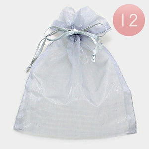 4" x 5” Gray Organza Gift Bag 12 Pieces M - Ohmyjewelry.com