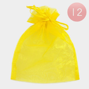 5.5" x 6.5"  YELLOW Organza Gift Bag 12 Pieces L ( 1002 LYELL )