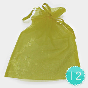 5.5" x 6.5" OLIVE GREEN Organza Gift Bag 12 Pieces ( 1002 L OL )