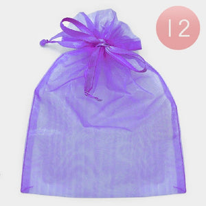 5.5" x 6.5" LIGHT PURPLE Organza Gift Bag 12 Pieces L ( 1002 LLPP )