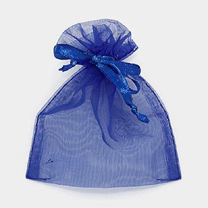 3" x 3.5" NAVY BLUE Organza Gift Bag 12 Pieces ( 1019 NVY )