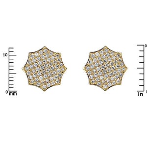 GOLD EARRINGS CLEAR CZ CUBIC ZIRCONIA STONES ( 1463 GD )