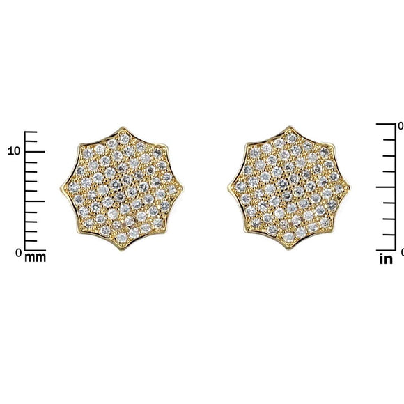 GOLD EARRINGS CLEAR CZ CUBIC ZIRCONIA STONES ( 1463 GD )