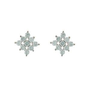 SILVER EARRINGS CLEAR CZ CUBIC ZIRCONIA STONES (E 1480 S )