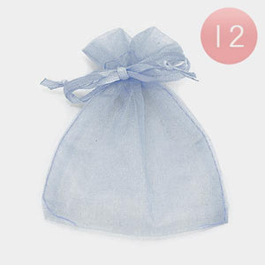 3" x 3.5" GRAY Organza Gift Bag 12 Pieces S - Ohmyjewelry.com