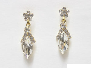 GOLD EARRINGS CLEAR STONES ( 6610 GCL )