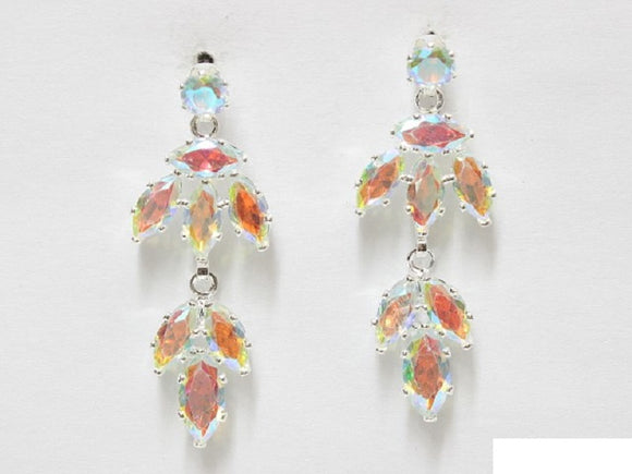 SILVER EARRINGS AB STONES ( 6611 SAB )