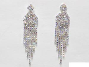 SILVER EARRINGS AB STONES ( 6637 SAB )