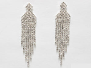 SILVER EARRINGS CLEAR STONES ( 6637 SCL )