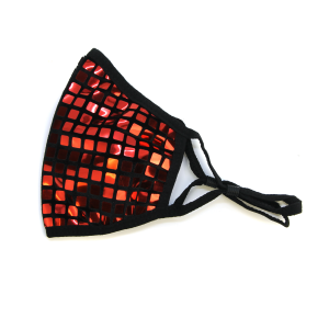 RED SQUARE BLACK SEQUIN MASK ( 122 RD ) - Ohmyjewelry.com