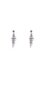 SILVER EARRINGS CLEAR CZ CUBIC ZIRCONIA STONES ( 10848 CZCLSV )