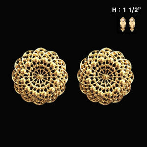 GOLD CLIP ON EARRINGS ( 007 G )