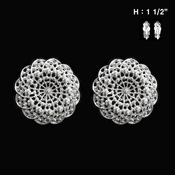 SILVER CLIP ON EARRINGS ( 007 R )