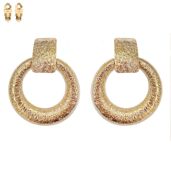 GOLD CLIP ON EARRINGS ( 063 G )