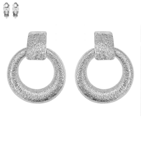 SILVER CLIP ON EARRINGS ( 063 R )