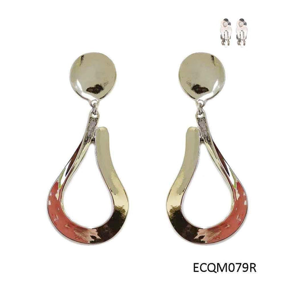 SILVER DROP CLIP ON EARRINGS ( 079 ) - Ohmyjewelry.com
