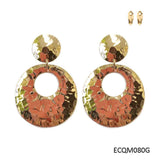 GOLD HAMMERED CLIP ON EARRINGS ( 080 )