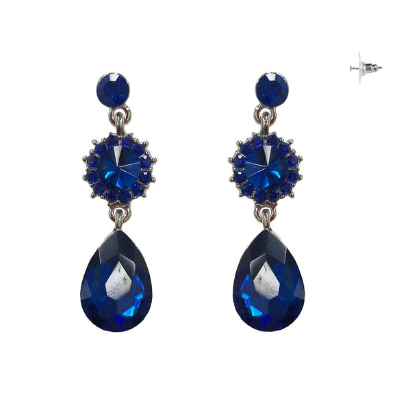 SILVER EARRINGS BLUE STONES ( 310 RRY )