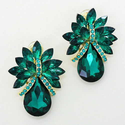 Large Green Pineapple Design Clip On Earrings