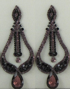 Large Purple Teardrop POST Chandelier Earrings