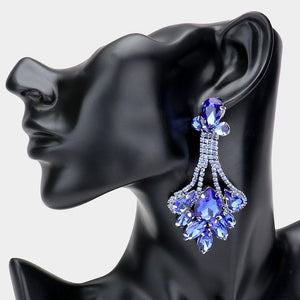 SILVER EARRINGS BLUE STONES ( 5575 SBL )