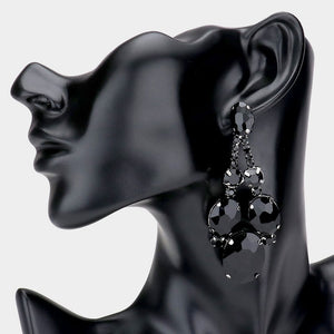 HEMATITE EARRINGS BLACK STONES ( 8185 HTBK )