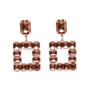 ROSE GOLD EARRINGS PEACH STONES ( 11753 RGPH )