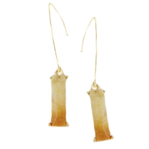3" Amazonite Natural Stone Bar Drop Earrings ( 0281 )