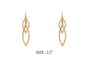 2.2" Matte Gold Fashion Dangle Earrings ( 8388 )