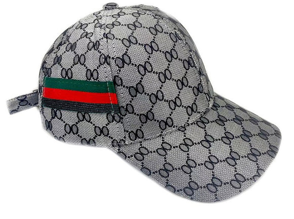 GREY HAT RED GREEN BLACK STRIPES ( 102 GY )