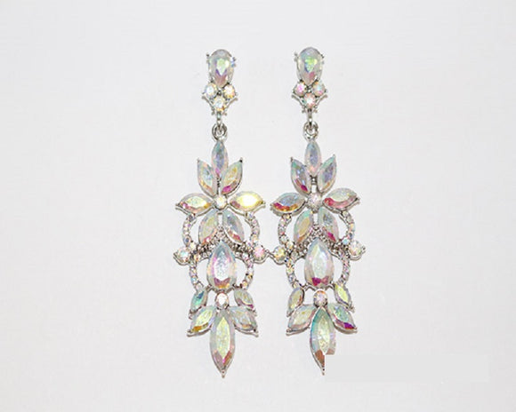 SILVER DANGLING EARRINGS AB STONES ( 1311 SAB )