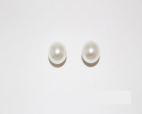 SILVER WHITE PEARL EARRINGS ( 1368 SWH )