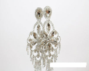 SILVER CHANDELIER CLEAR STONES ( 1417 SCRY ) - Ohmyjewelry.com