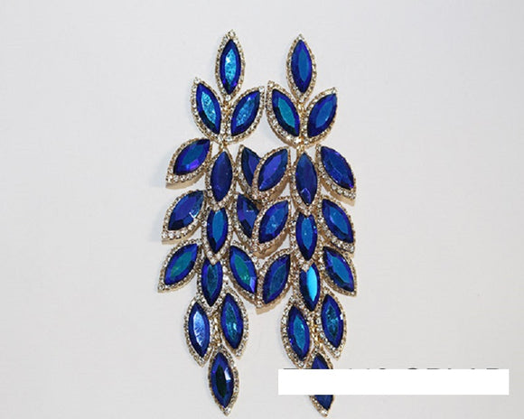 GOLD EARRINGS BLUE AB COLOR STONES ( 1440 GBLAB )