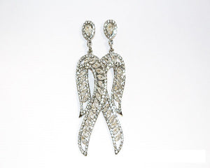 SILVER EARRINGS CLEAR STONES ( 1502 SCL )