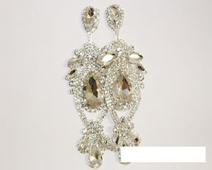 SILVER CLEAR STONES EARRINGS ( 1553 SCRY )