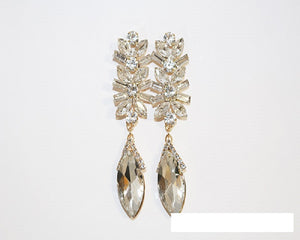 GOLD EARRINGS CLEAR STONES ( 1638 GCRY )