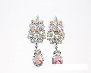 SILVER EARRINGS AB STONES ( 1652 SAB )