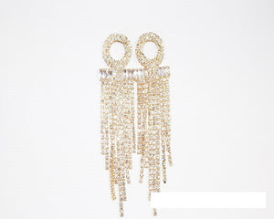 GOLD EARRINGS CLEAR STONES ( 1667 GCRY )