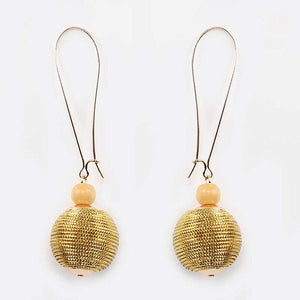 Long Hook Thread Ball Earrings