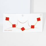 RED GOLD DIPPED NECKLACE QUATREFOIL ( 2511 GRD )