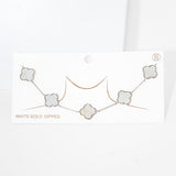 SILVER WHITE DIPPED NECKLACE QUATREFOIL ( 2511 RWH )