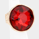 GOLD STRETCH RING RED STONE ( 10007 GRED )